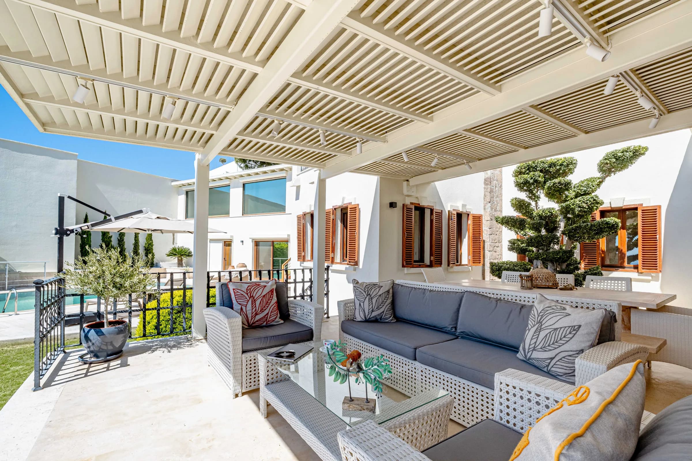 Bodrum Gümbet Villa Dorian özel havuzlu deniz manzaralı lüks villa görünümü galeri gorseli 5
