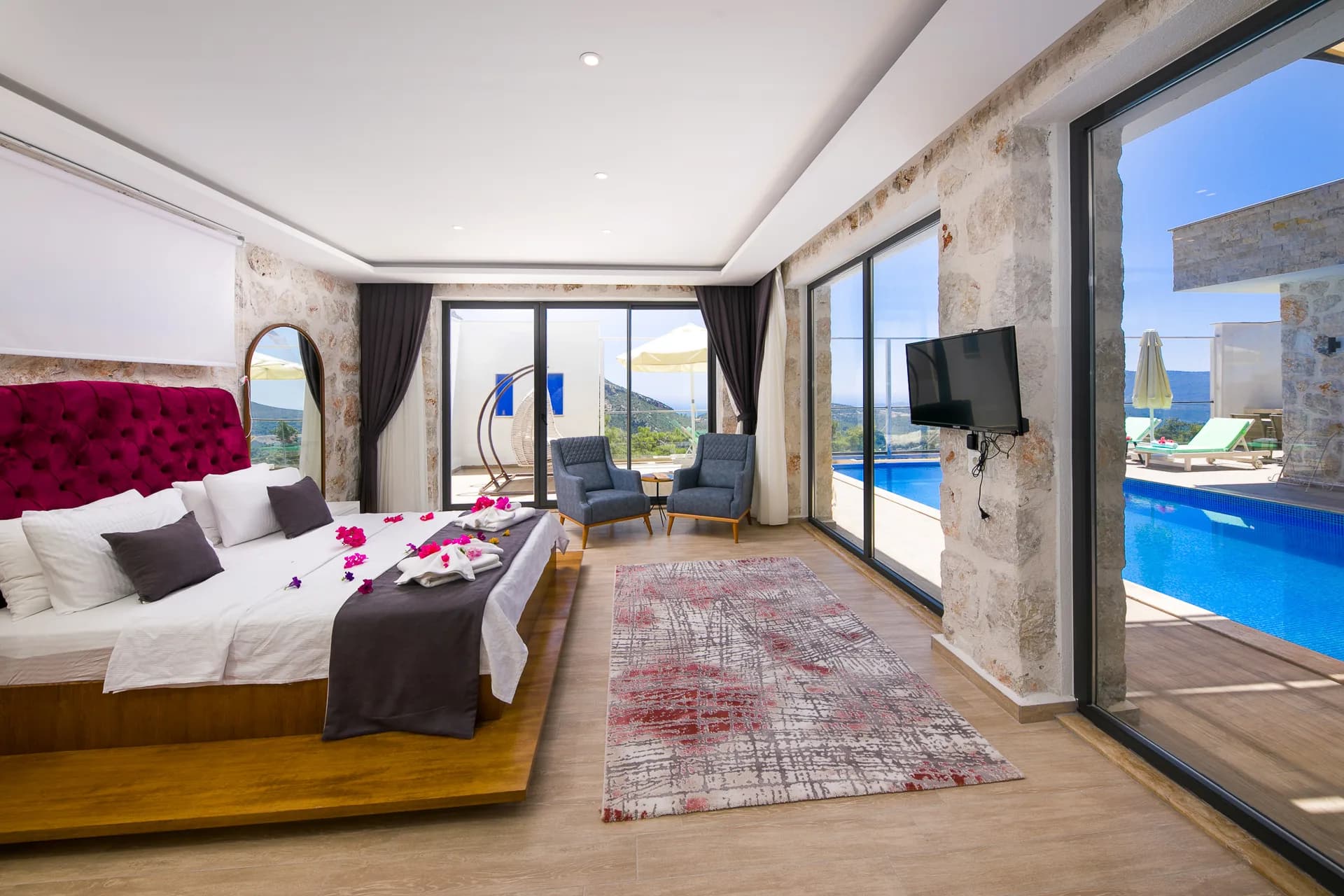 Kalkan İslamlar Villa Narin 8 ısıtmalı kapalı havuzlu özel villa galeri gorseli 3