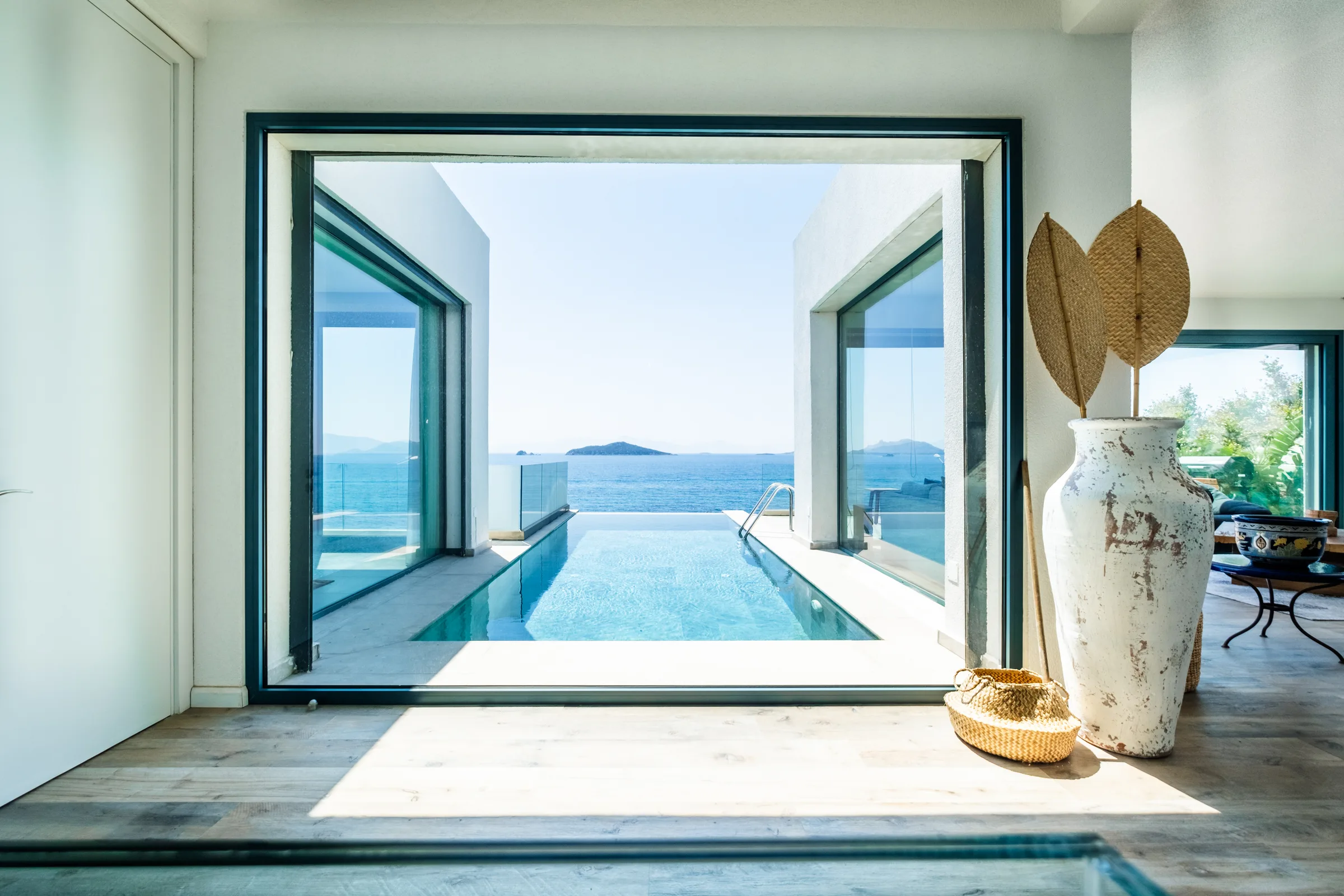 Bodrum Turgutreis Villa Adalar deniz manzaralı infinity havuzlu villa