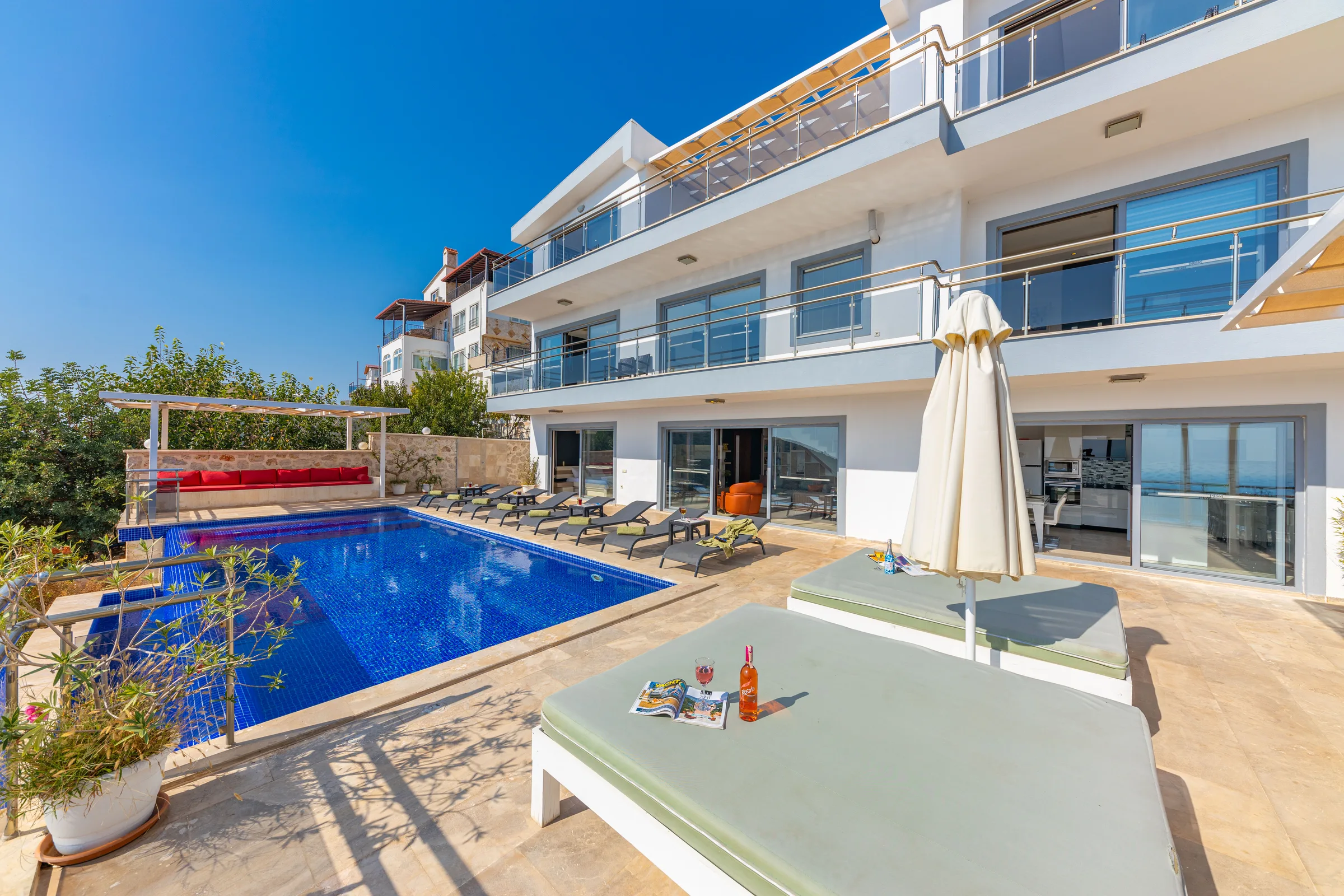 Kalkan Akbel Villa Kaputaş deniz manzaralı özel havuzlu lüks villa