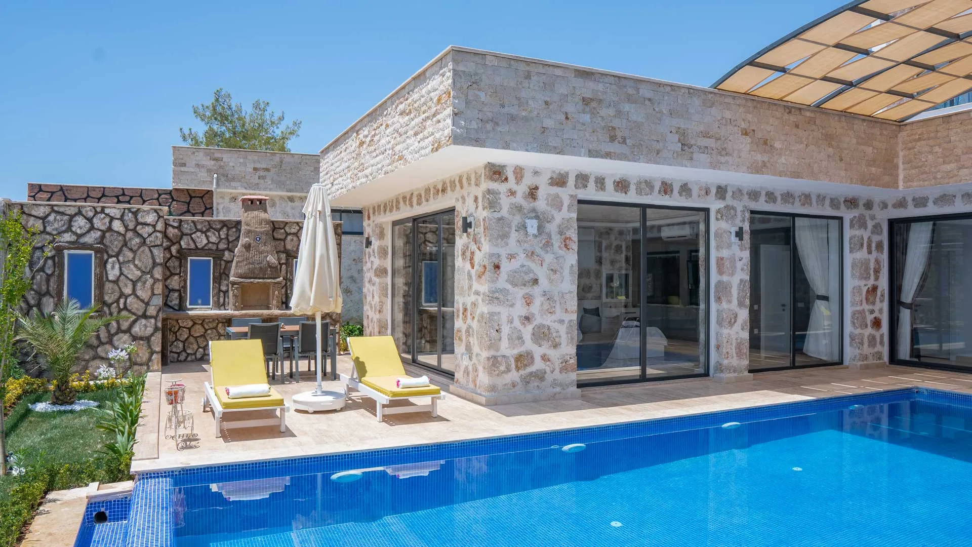 Kalkan İslamlar Villa Narin 7 ısıtmalı kapalı havuzlu özel villa