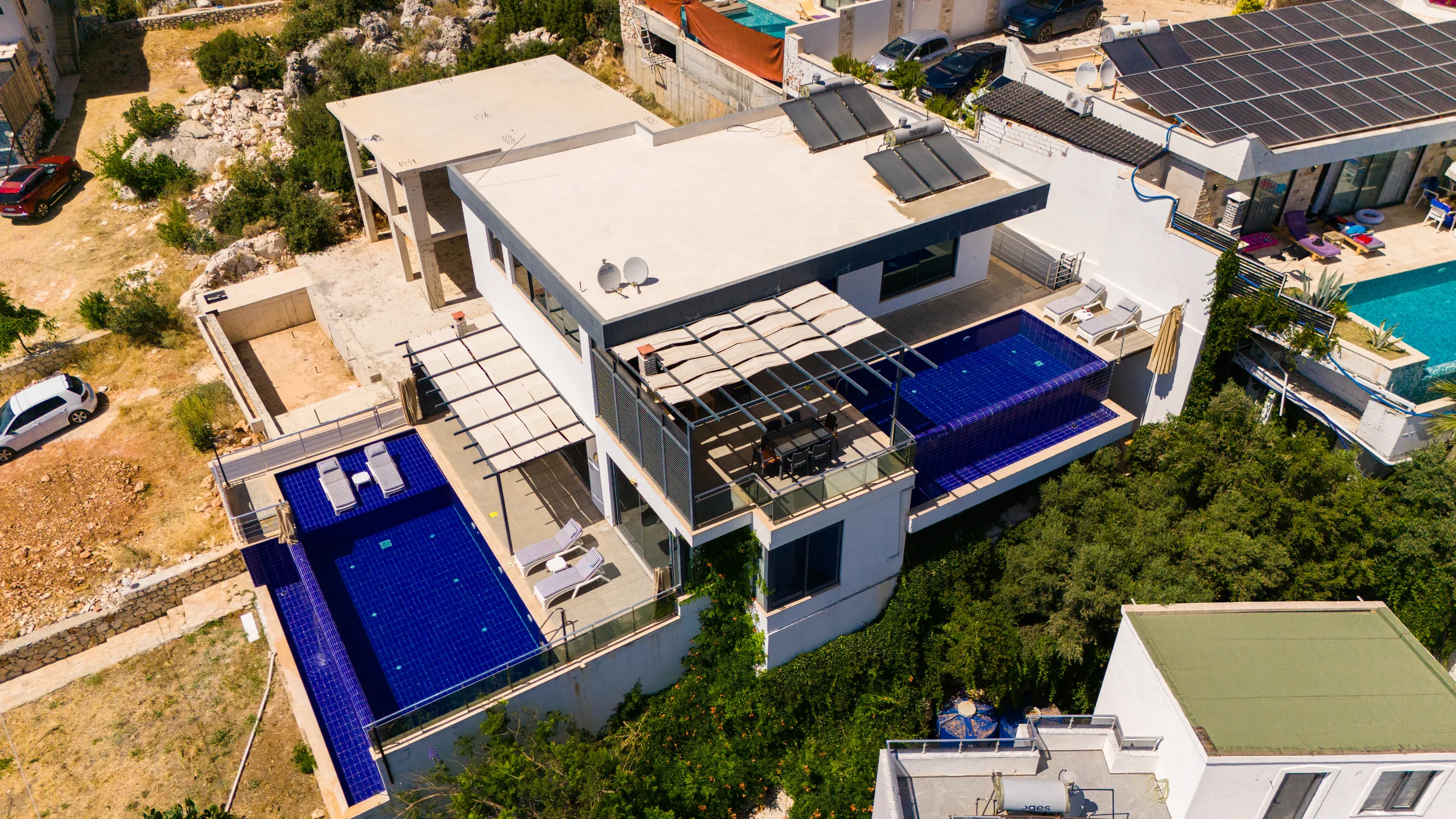 Kalkan Akbel'de Villa Twins 1 özel havuz ve panoramik manzara